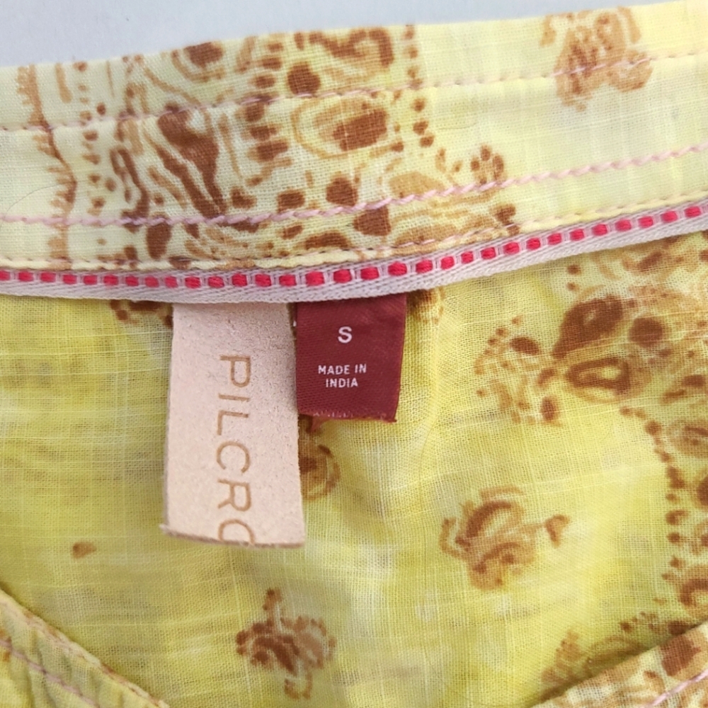 Anthropologie Pilcro Tavi Batik Boho Bandana Print Button Down Blouse Top - Picture 5 of 9